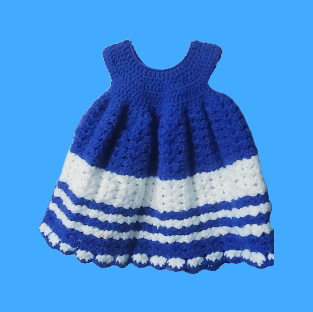 Handmade crochet baby dress